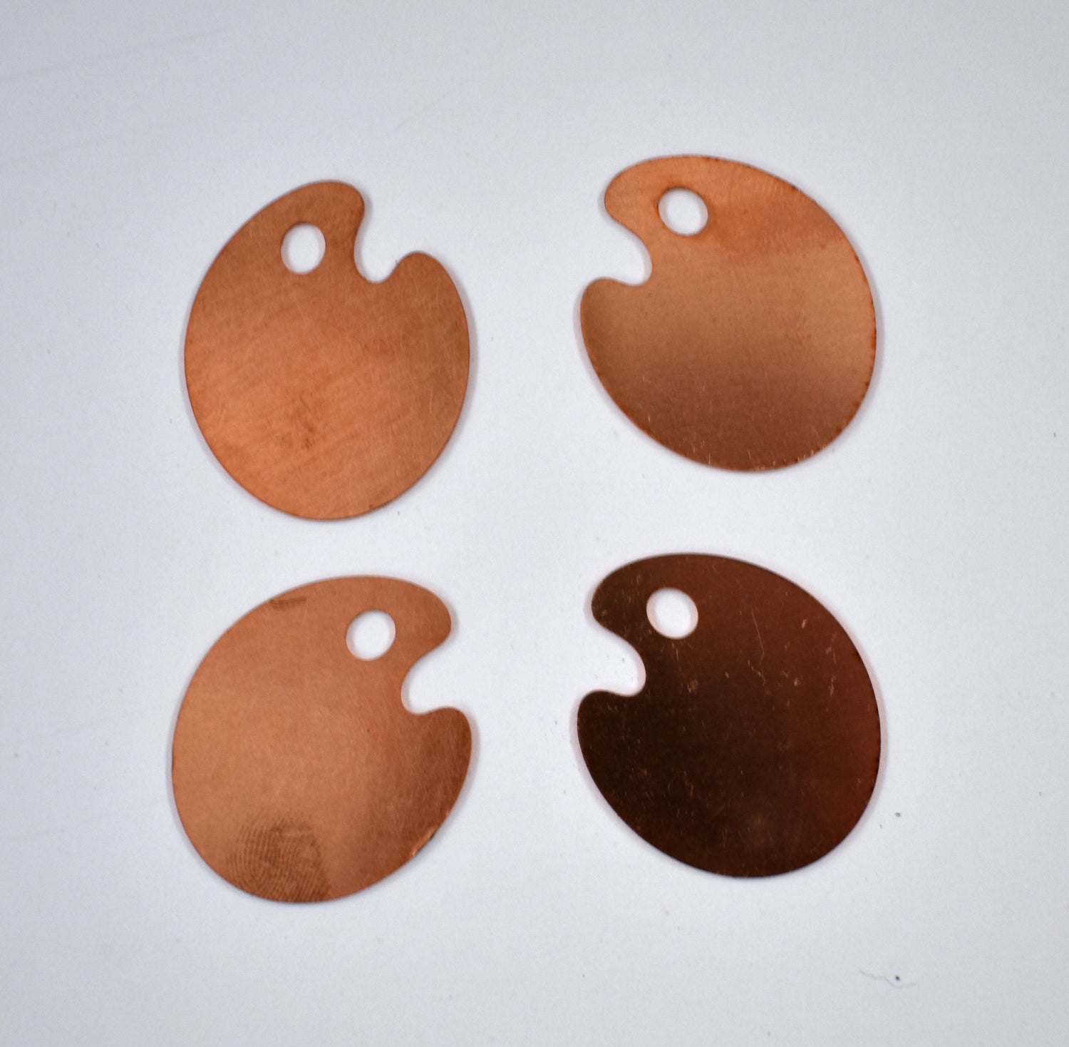 Copper Blanks - 637# Painter Pallet copper blank - 24 Gauge, raw Solid