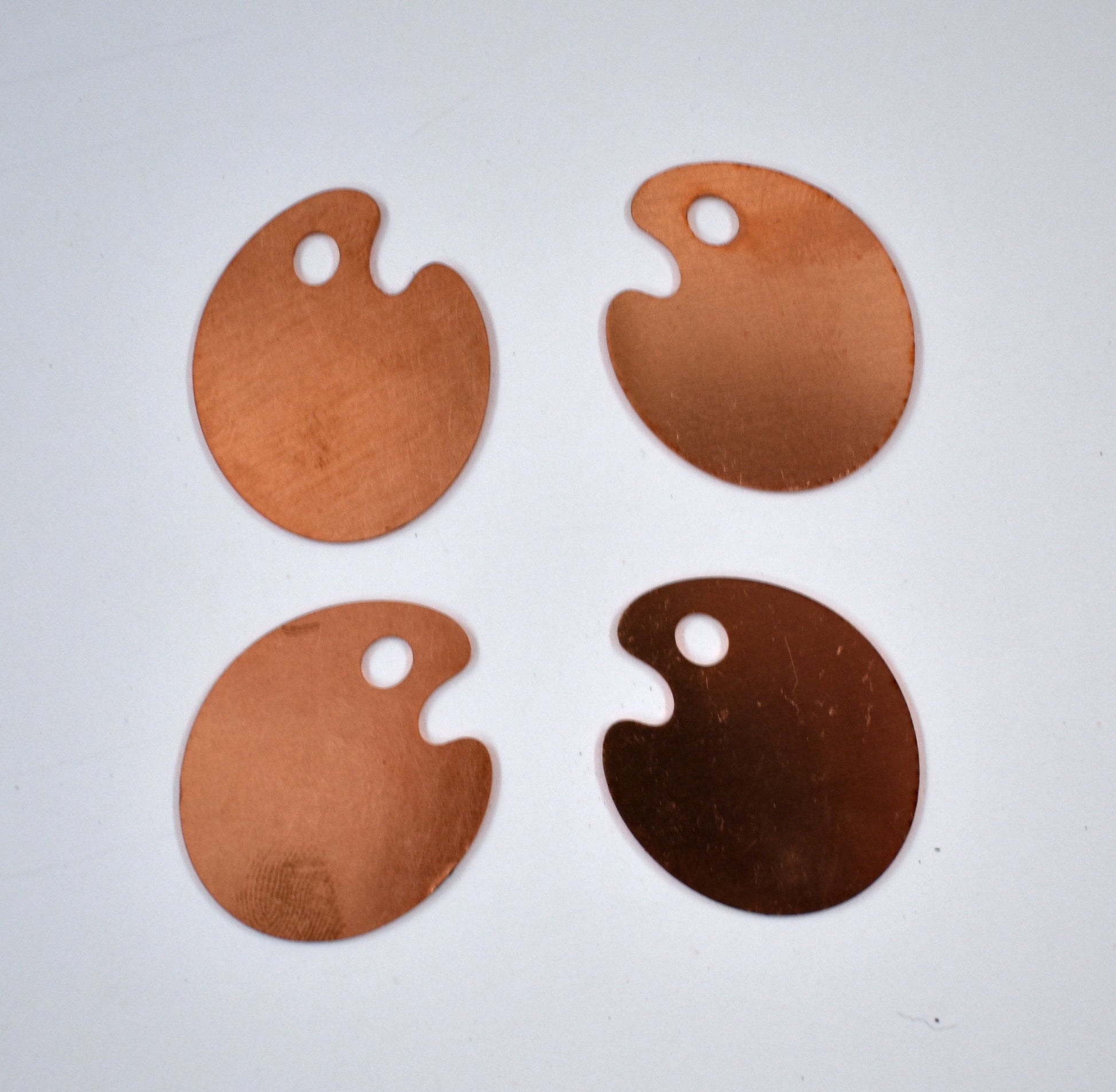 Copper Blanks - 637# Painter Pallet copper blank - 24 Gauge, raw Solid