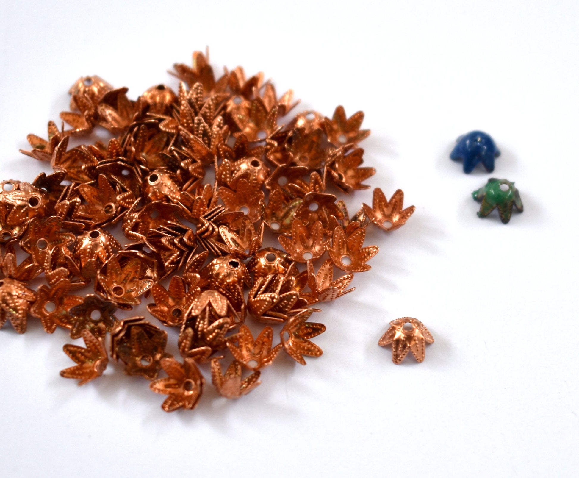 Copper Blanks - Solid Raw Copper caps for enameling and jewelry making