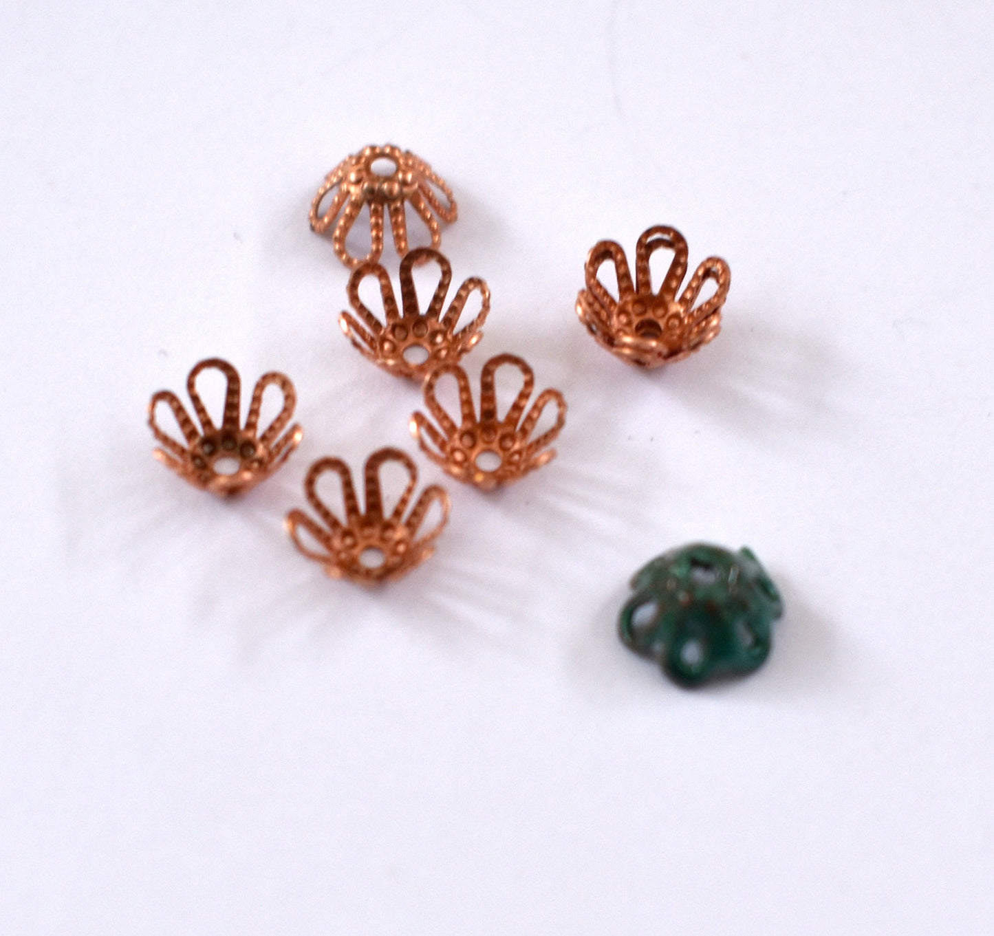 Copper Blanks - Solid Raw Copper caps for enameling and jewelry making