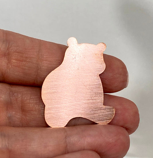 Copper - 685# Bear copper blank , stamped solid copper, round stamping blank, personalized copper blank, raw copper