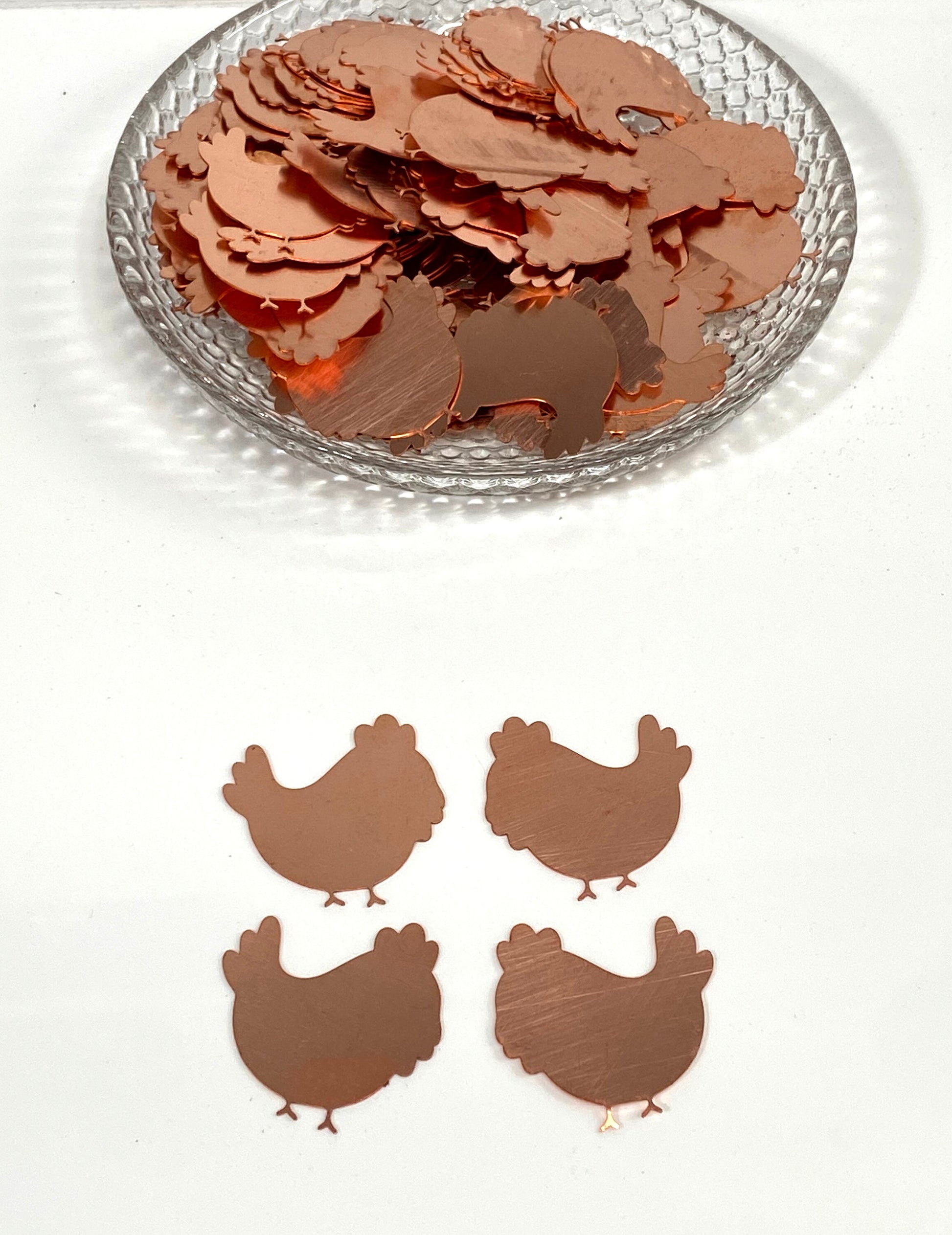 Copper Blanks - 683# Rooster copper blank , stamped solid copper, round stamping blank, personalized copper blank, raw copper