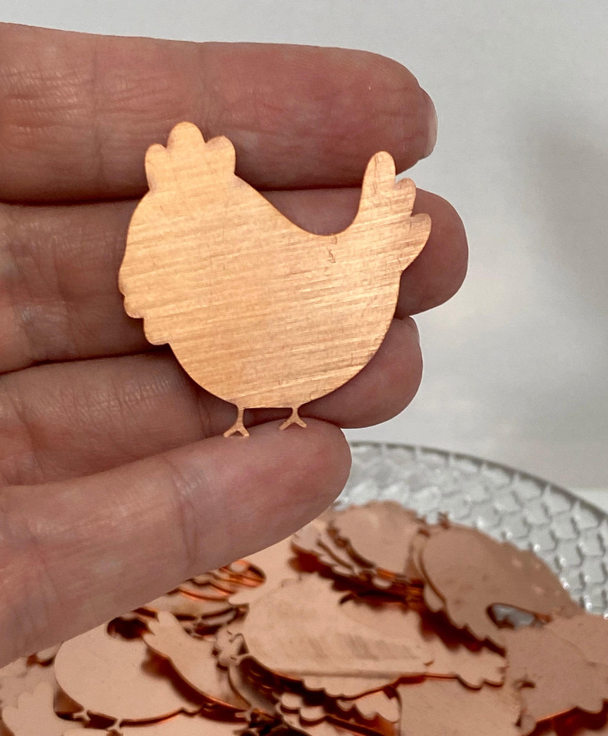 Copper Blanks - 683# Rooster copper blank , stamped solid copper, round stamping blank, personalized copper blank, raw copper