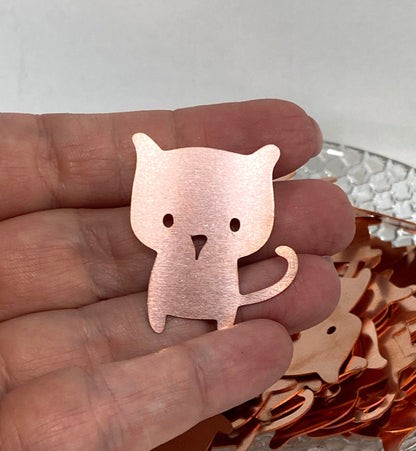 Copper Blanks - 674# Cat copper blank , stamped solid copper, round stamping blank, personalized copper blank, raw copper