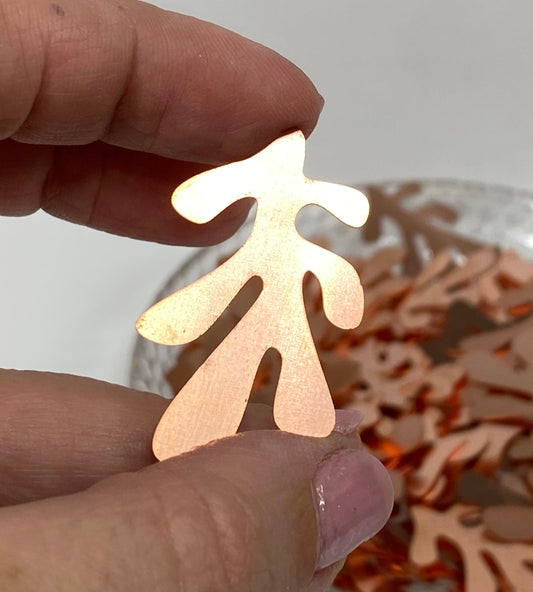 Copper Blanks - 667# Coral copper blank, stamped solid copper, round stamping blank, personalized copper blank, raw copper
