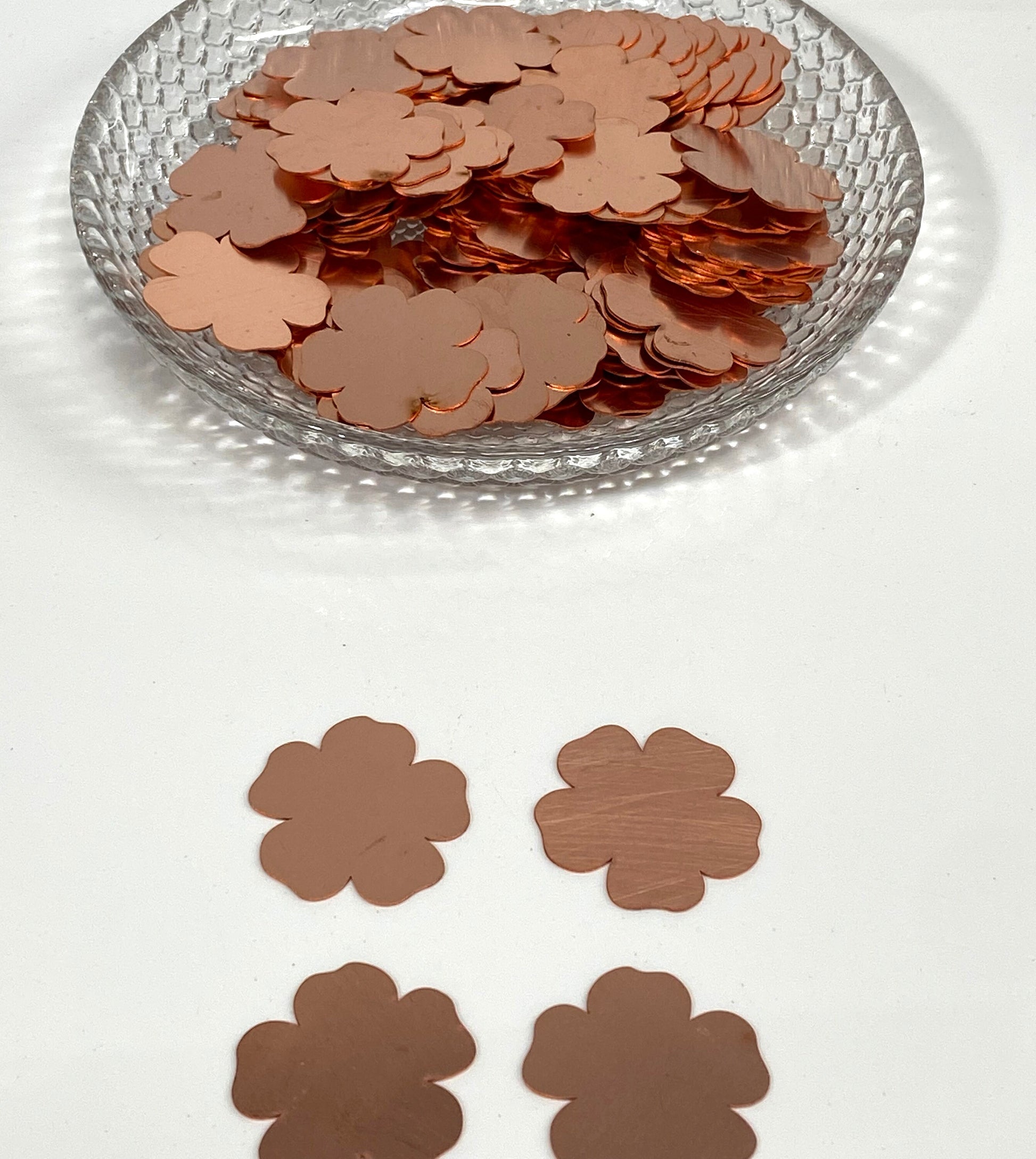 Copper Blanks - 686# Flower copper blank, stamped solid copper, round stamping blank, personalized copper blank, raw copper