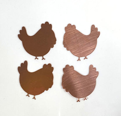 Copper Blanks - 683# Rooster copper blank , stamped solid copper, round stamping blank, personalized copper blank, raw copper