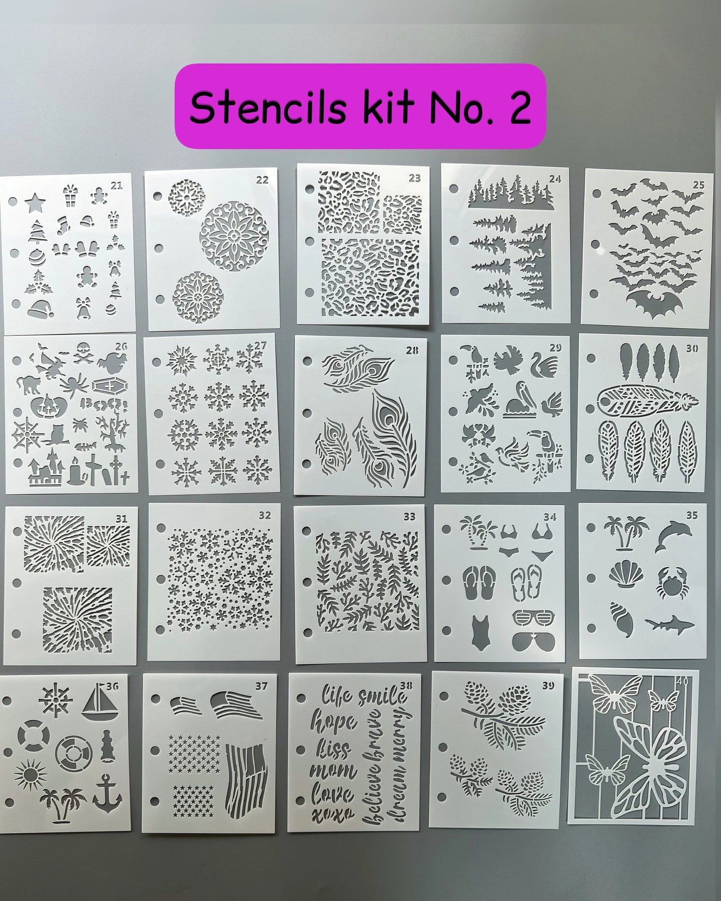 Enameling Supplies 20 Different Designs Stencils With Folder - great for adding enamel powders