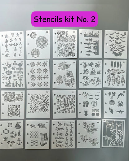 Enameling Supplies 20 Different Designs Stencils With Folder - great for adding enamel powders
