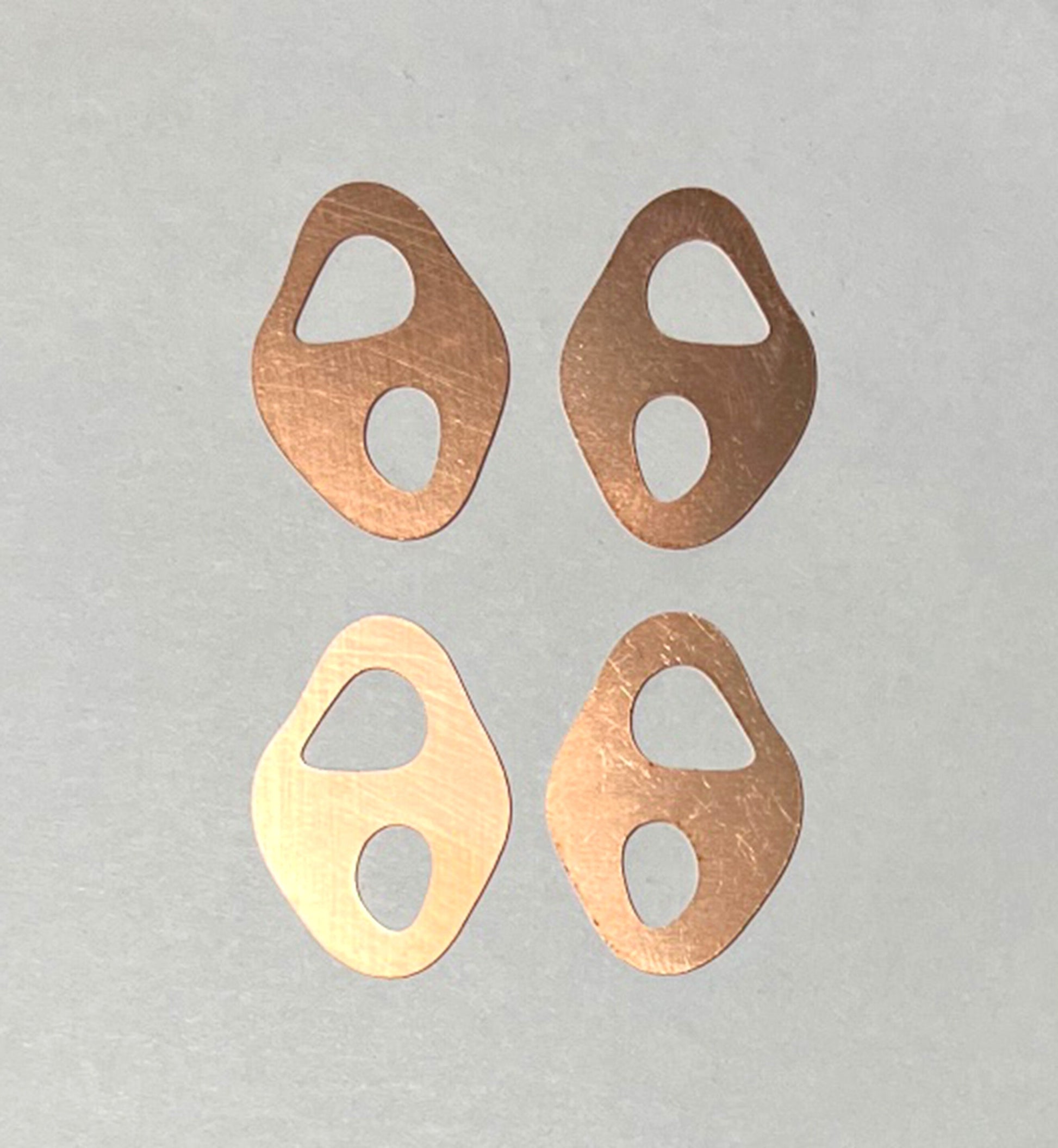 Copper - 712# New - Abstract With Holes Copper blank , stamped enamel , solid copper, stamping , personalized copper blank, raw copper
