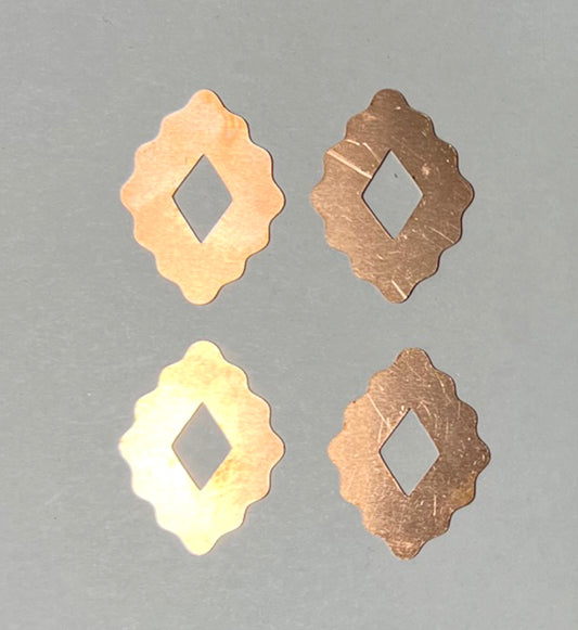Copper Blanks - 707# New - Abstract Copper blank , stamped enamel , solid copper, stamping blank, personalized copper blank, raw copper