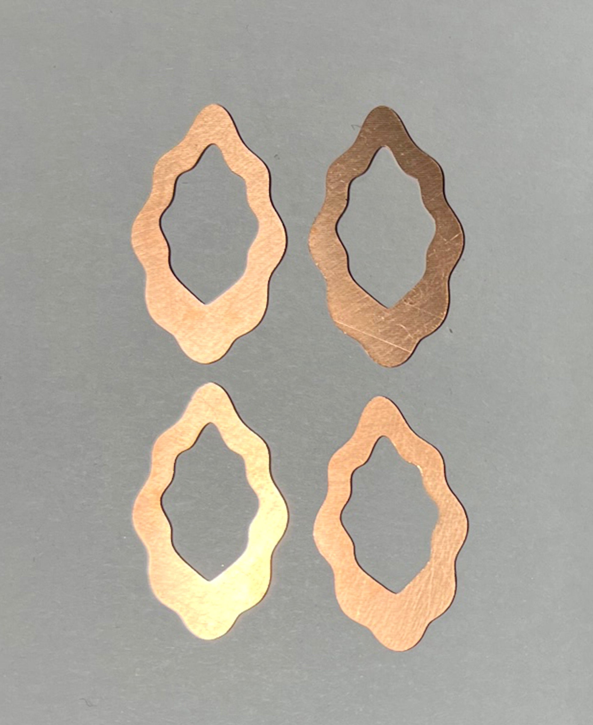 Copper Blanks - 709# New - Abstract Copper blank , stamped enamel , solid copper, stamping blank, personalized copper blank, raw copper