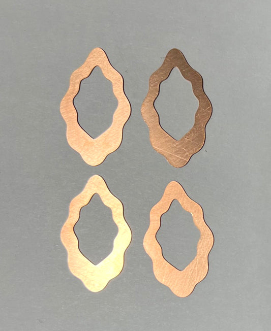 Copper Blanks - 709# New - Abstract Copper blank , stamped enamel , solid copper, stamping blank, personalized copper blank, raw copper