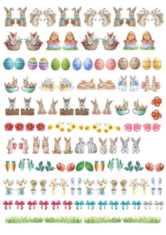 Easter Ceramic Decals, Glass Fusing Decals, Enamel Fusible Waterslide Decal 4020
