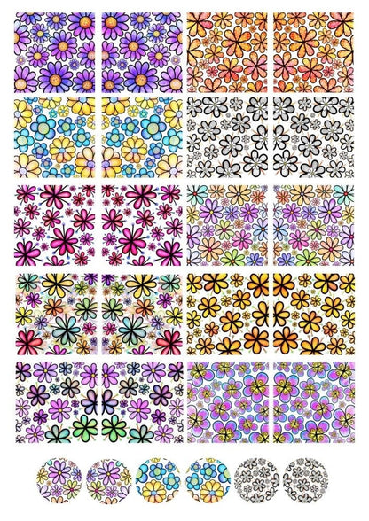 Decals, Flowers Ceramic decals - Enamel Decal - Fusible Decal - Glass Fusing Decal ~ Waterslide Decal 4016