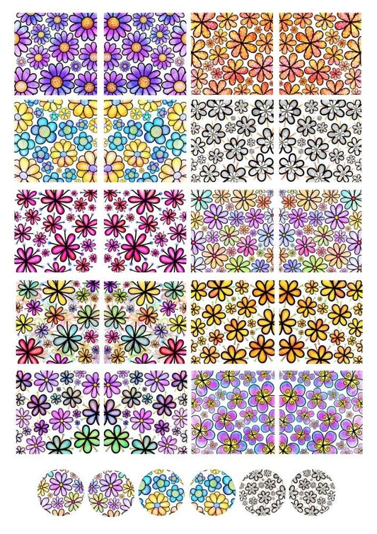 Decals, Flowers Ceramic decals - Enamel Decal - Fusible Decal - Glass Fusing Decal ~ Waterslide Decal 4016