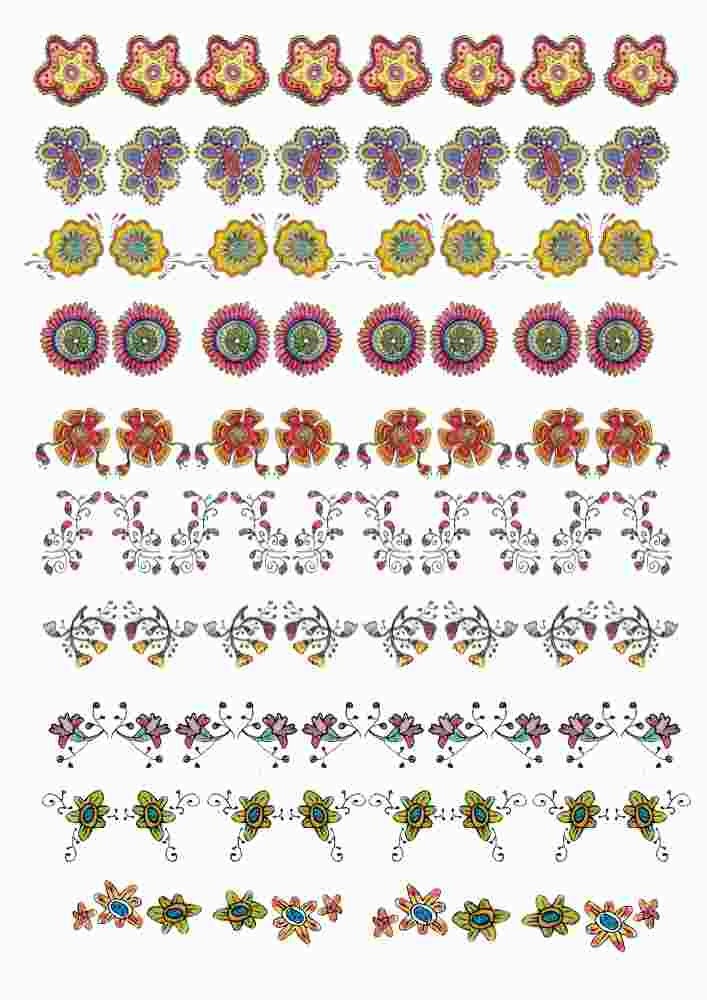 Botanical Flowers Design, Ceramic Decals, Enamel and Glass Fusing Decals, Waterslide Decals, 1002