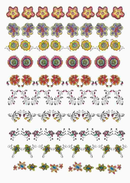 Botanical Flowers Design, Ceramic Decals, Enamel and Glass Fusing Decals, Waterslide Decals, 1002