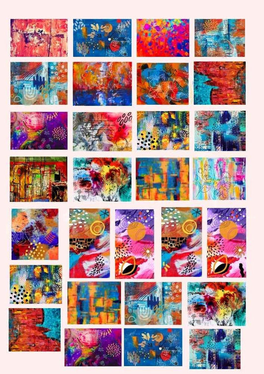 Decals, Abstract Ceramic decals - Enamel Decal - Fusible Decal - Glass Fusing Decal ~ Waterslide Decal 1015