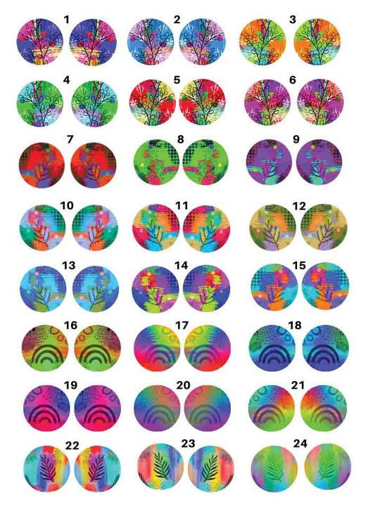 Decals, Circle Ceramic decals - Enamel Decal - Fusible Decal - Glass Fusing Decal ~ Waterslide Decal - 3005
