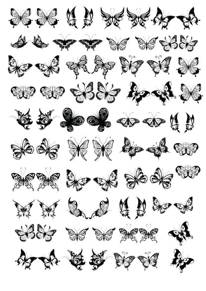 Decals, Butterfly Ceramic decals - Enamel Decal - Fusible Decal - Glass Fusing Decal ~ Waterslide Decal 3017