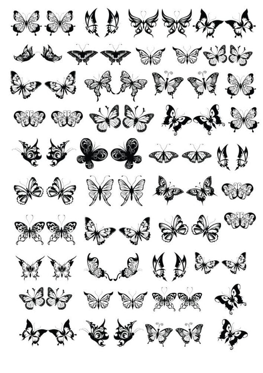 Decals, Butterfly Ceramic decals - Enamel Decal - Fusible Decal - Glass Fusing Decal ~ Waterslide Decal 3017