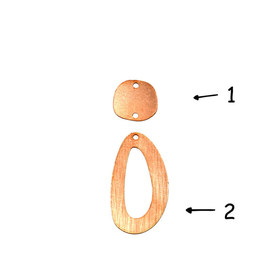 Copper Blanks - 742# New - Abstract Copper blank , stamped enamel , solid copper, stamping blank, personalized copper blank, raw copper