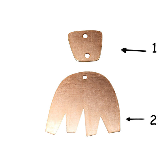 Copper Blanks - 787# New - Abstract Copper blank , stamped enamel , solid copper, stamping blank, personalized copper blank, raw copper
