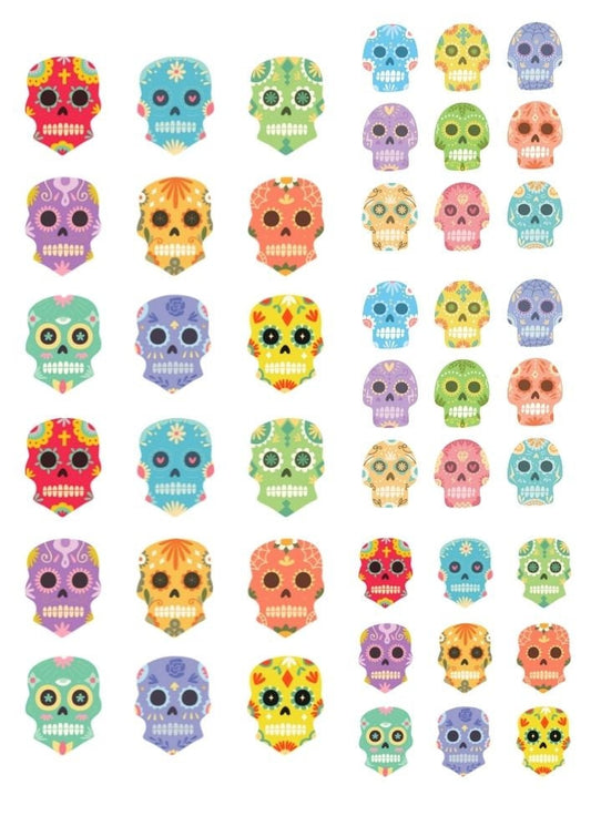 Decals, Suger Skull - Ceramic decals - Enamel Decal - Fusible Decal - Glass Fusing Decal ~ Waterslide Decal 4003