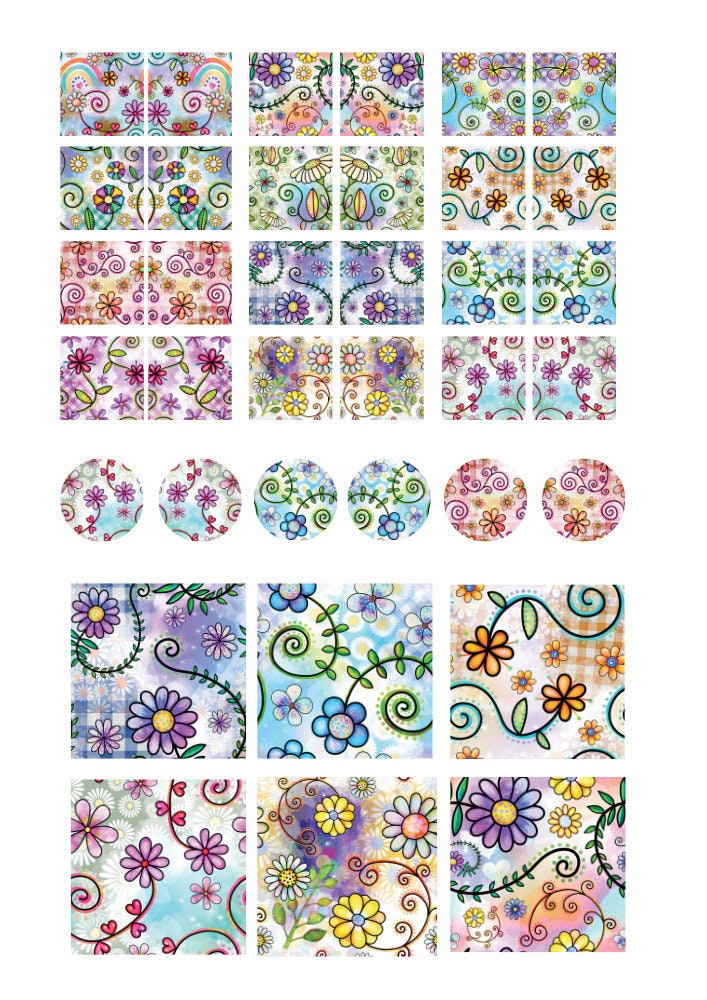 Decals, Flowers Ceramic decals - Enamel Decal - Fusible Decal - Glass Fusing Decal ~ Waterslide Decal - 4005