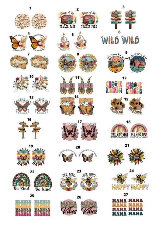 Decals, Ceramic decals - Enamel Decal - Fusible Decal - Glass Fusing Decal ~ Waterslide Decal 4001
