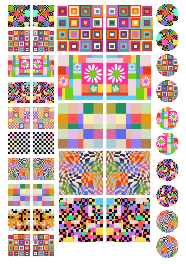 Decals, Geometric Ceramic decals - Enamel Decal - Fusible Decal - Glass Fusing Decal ~ Waterslide Decal - 4009