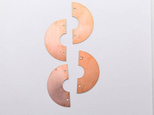 Copper Blanks - 28# Half round copper blank, 24 Gauge, Solid