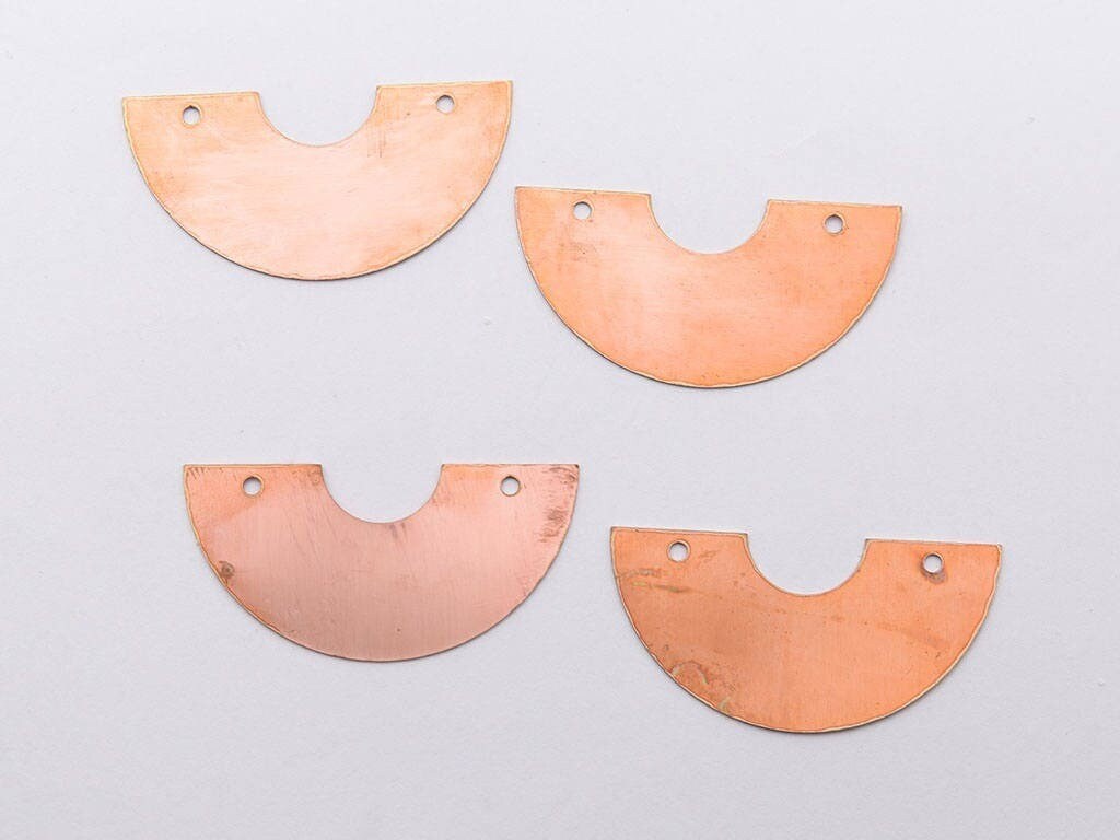 Copper Blanks - 28# Half round copper blank, 24 Gauge, Solid
