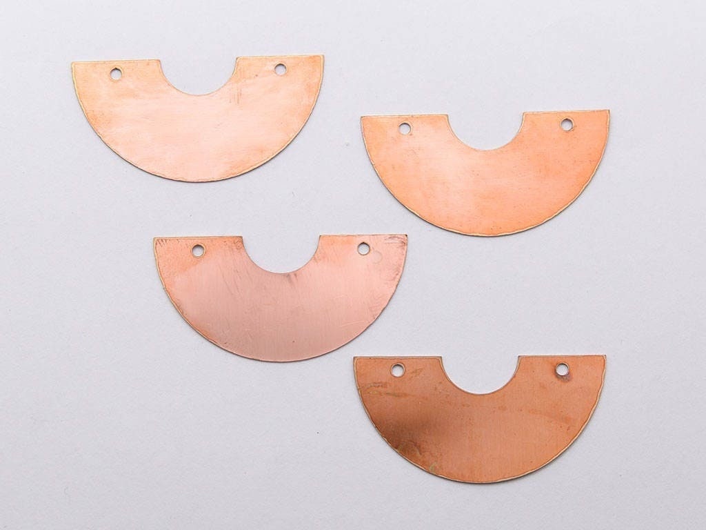 Copper Blanks - 28# Half round copper blank, 24 Gauge, Solid