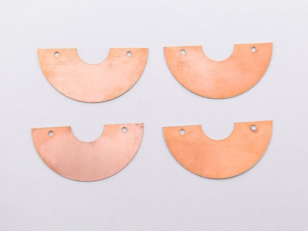 Copper Blanks - 28# Half round copper blank, 24 Gauge, Solid