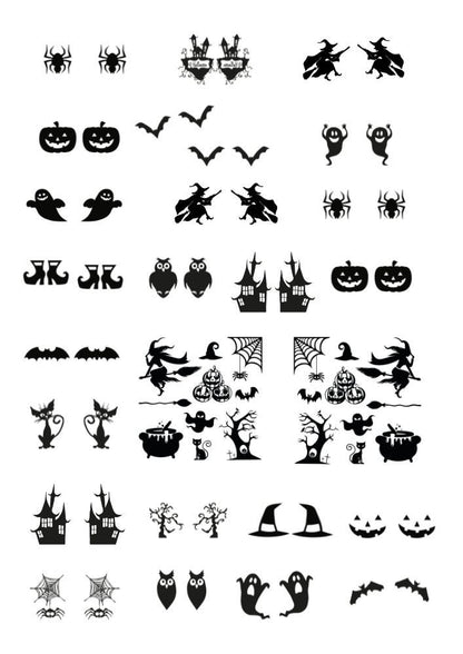 Decals, Halloween Ceramic decals - Enamel Decal - Fusible Decal - Glass Fusing Decal ~ Waterslide Decal 6001