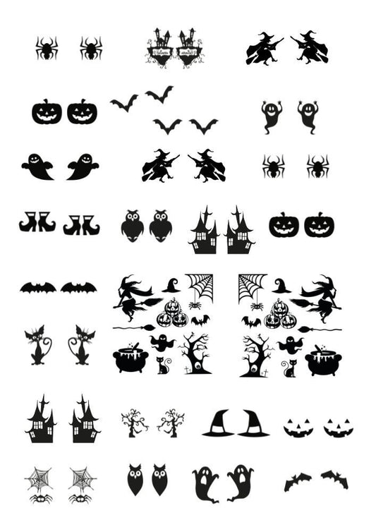 Decals, Halloween Ceramic decals - Enamel Decal - Fusible Decal - Glass Fusing Decal ~ Waterslide Decal 6001