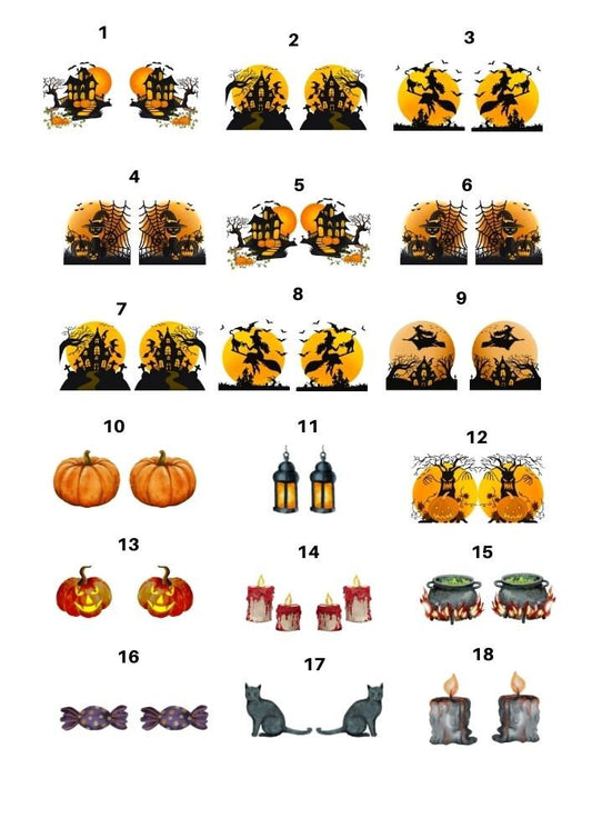 Halloween Decals - Ceramic decals - Enamel Decal - Fusible Decal - Glass Fusing Decal ~ Waterslide Decal 6004