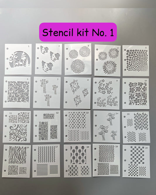 Enameling Supplies New - 3 kits available - 20 Different Designs Stencils With Folder - great for adding enamel powders