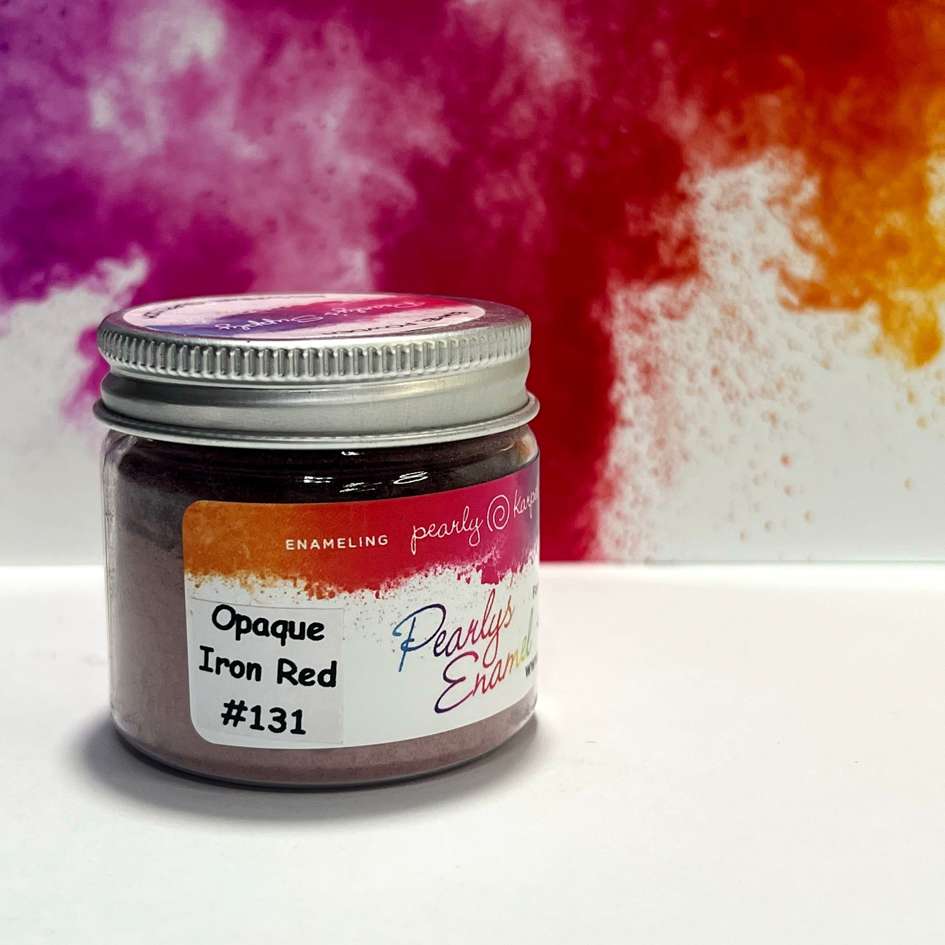 Pearly's Enamel Powder No. 131 Opaque Iron Red. (85gr.) Great for torch/kiln/Cloisonné