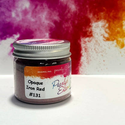 Pearly's Enamel Powder No. 131 Opaque Iron Red. (85gr.) Great for torch/kiln/Cloisonné