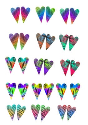 Decals, Hearts Ceramic decals - Enamel Decal - Fusible Decal - Glass Fusing Decal ~ Waterslide Decal - 6100