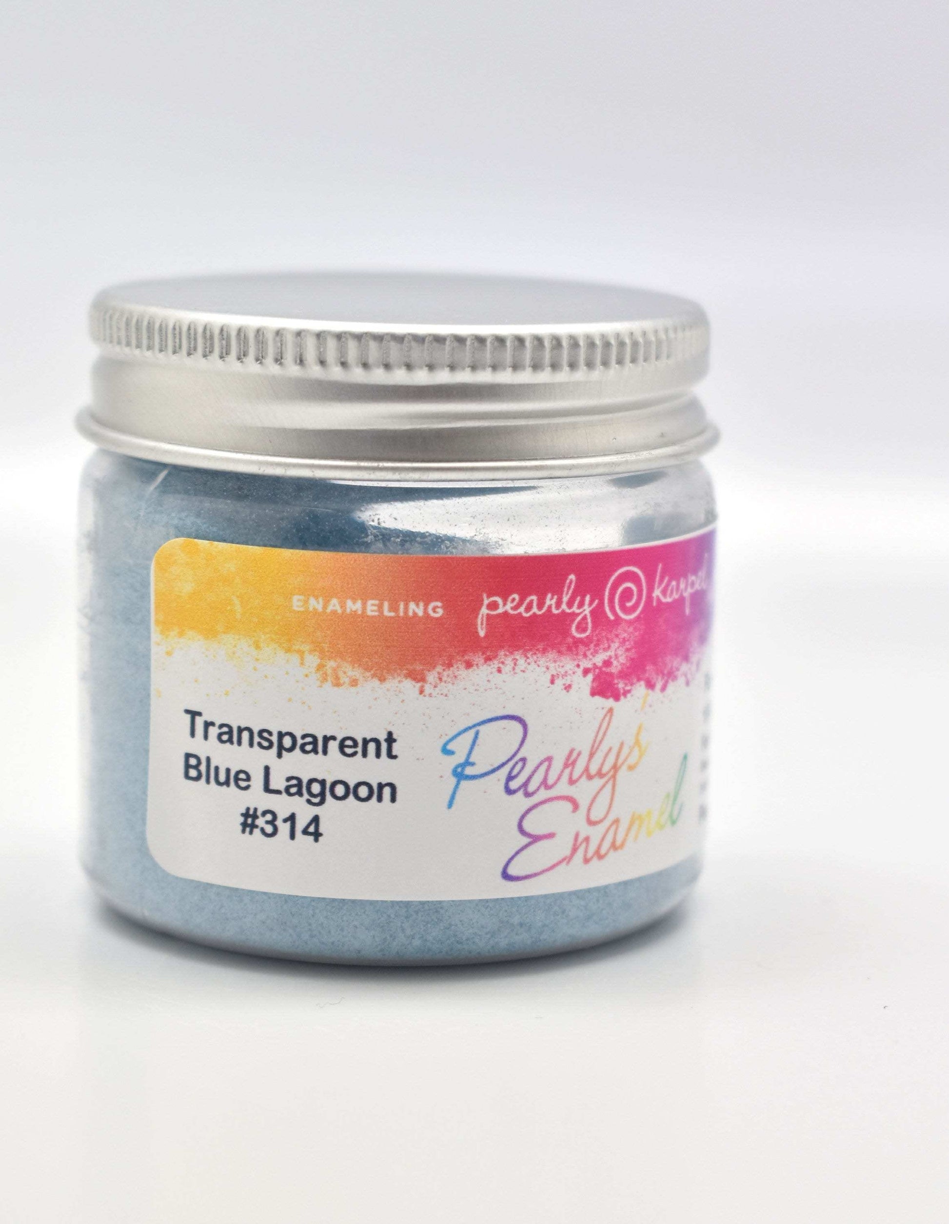 Pearly's Enamel Powder No. 316 Transparent Silver peacock blue 3oz. (85gr.) Great for torch/kiln/Cloisonné and Wet Packing Enameling