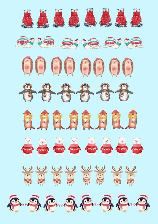 Ceramic Christmas Decals, Enamel Fusible Glass Fusing Waterslide Decal, 7002