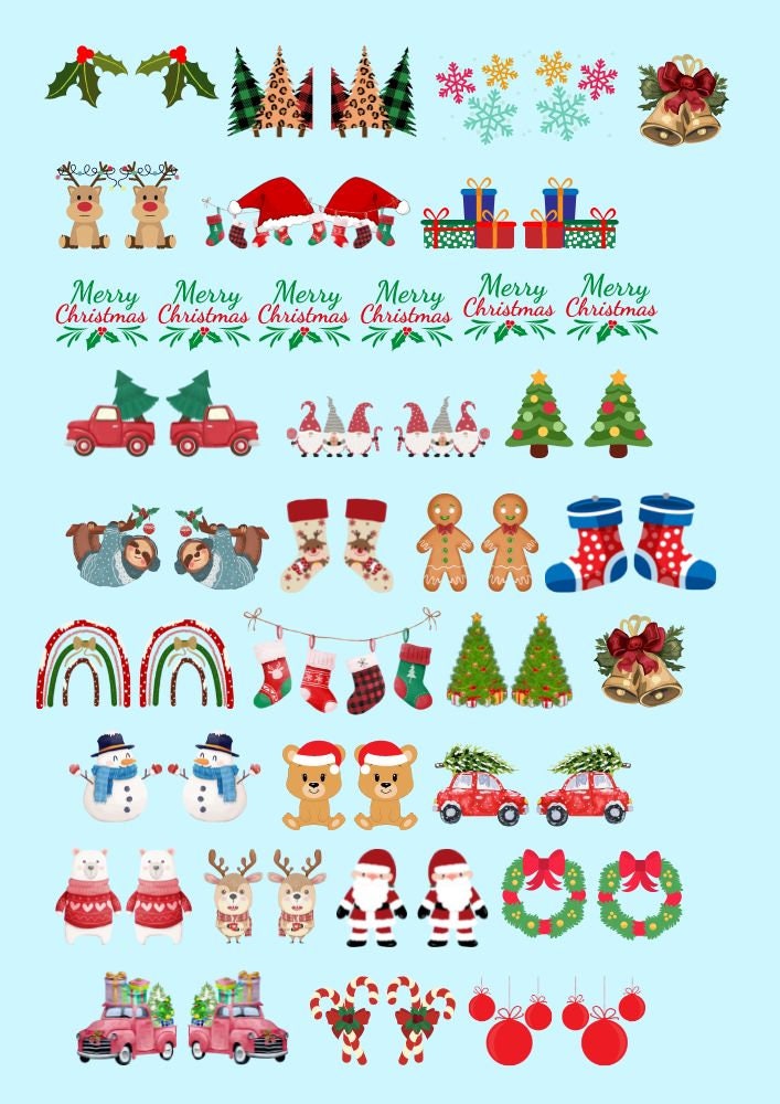Decals, Christmas Ceramic decals - Enamel Decal - Fusible Decal - Glass Fusing Decal ~ Waterslide Decal - 7001