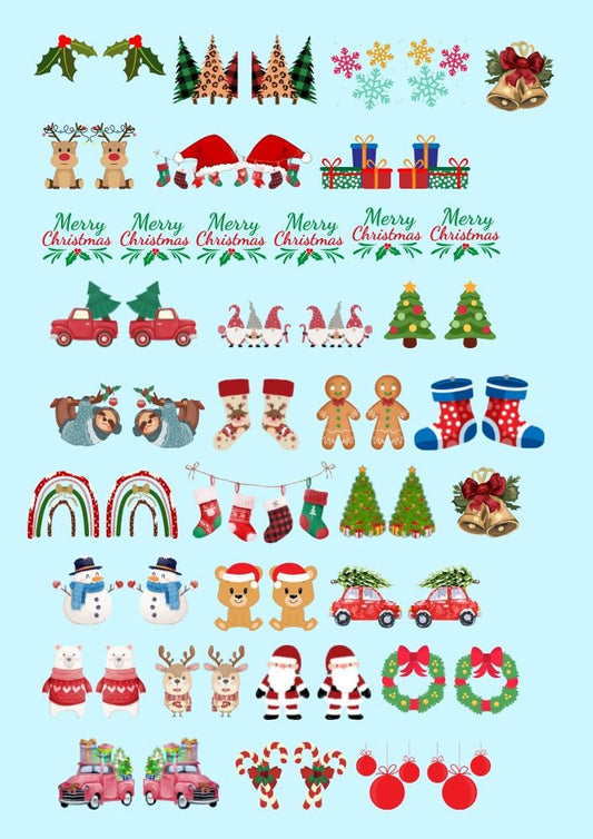 Decals, Christmas Ceramic decals - Enamel Decal - Fusible Decal - Glass Fusing Decal ~ Waterslide Decal - 7001