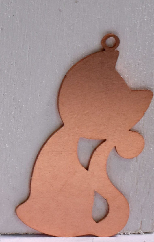 Copper Blanks - 698# Cat copper blank , stamped solid copper, round stamping blank, personalized , copper blank, raw copper
