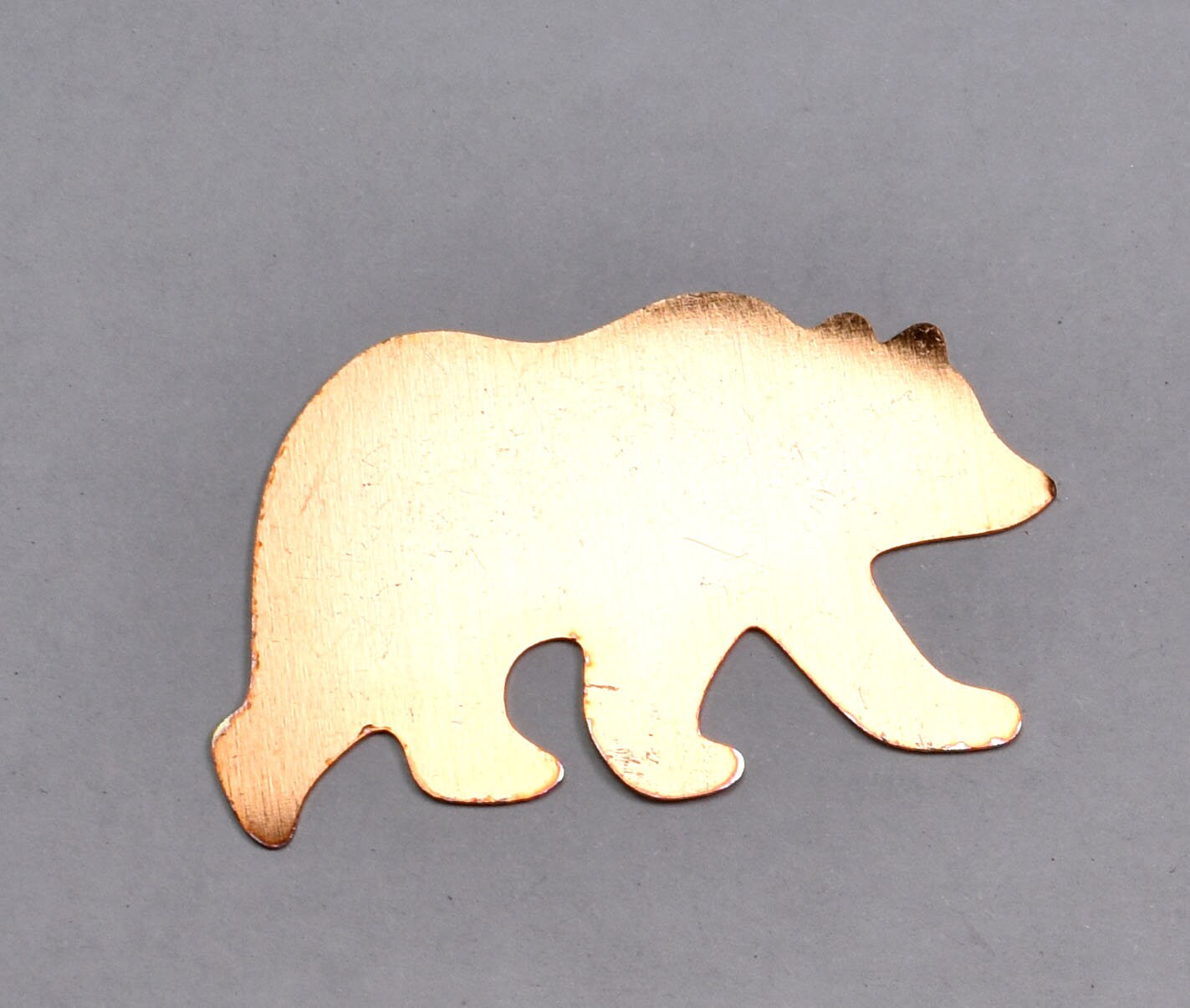 Copper Blanks - 289# Bear copper blank , stamped solid copper, round stamping blank, personalized copper blank, raw copper