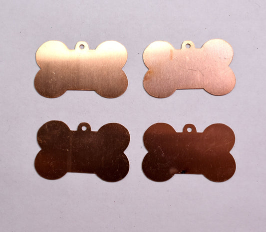 Copper Blanks - 805# New Dog Bones Copper blank , stamped enamel , solid copper, stamping blank, personalized copper blank, raw copper